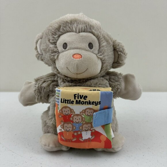 Five Little Monkeys Puppet with Soft Story Book Plush Toy Stuffed Animal Demdaco - Picture 1 of 10